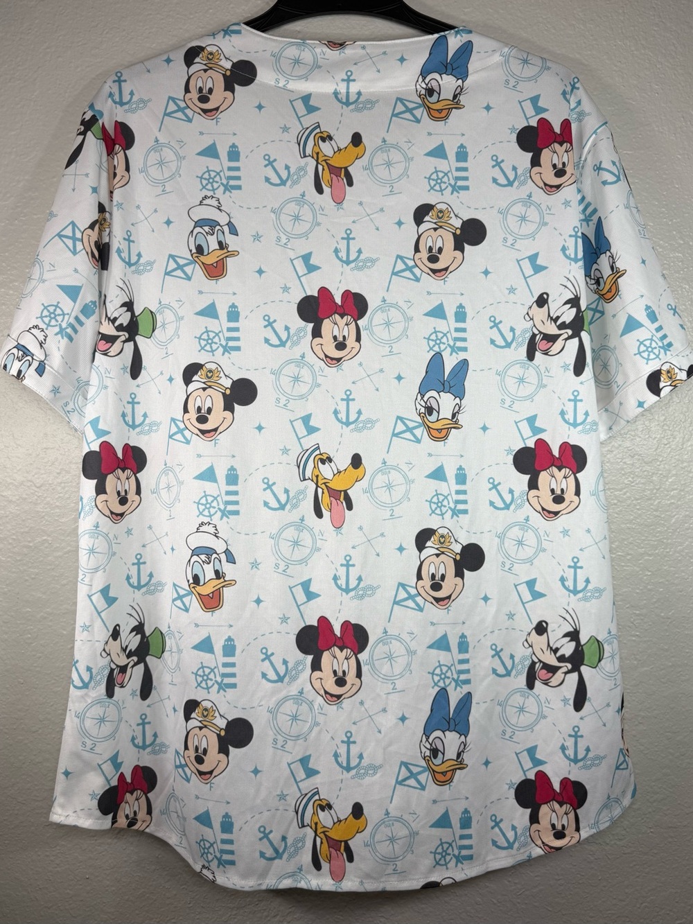Nautical Disney Cruise Hawaiian Jersey Shirt Size L Mickey Minnie Donald Daisy - Picture 3 of 6